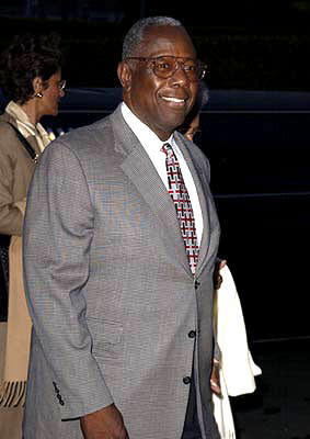 Hank Aaron at the LA premiere of Paramount's Hardball