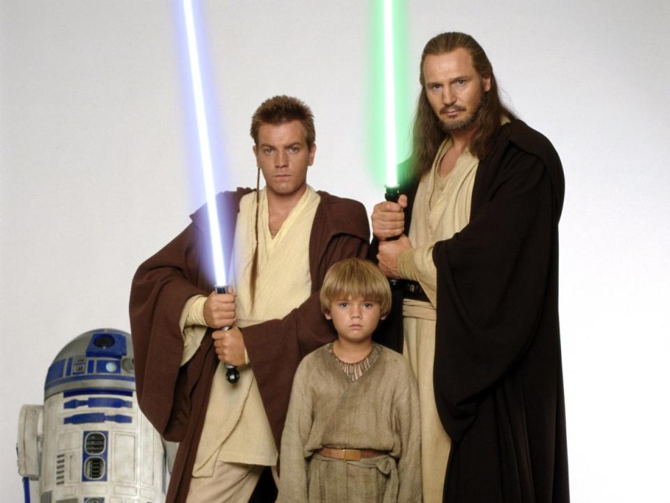 Jake Lloyd played Anakin Skywalker alongside Liam Neeson and Ewan McGregor (©Lucas Films)