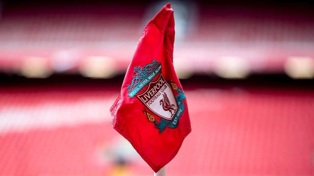 Liverpool corner flag during the Premier League match between Liverpool and Brentford at Anfield, Liverpool on Saturday 6th May 2023. (Photo: Mike Morese | MI News) Credit: MI News &amp; Sport Credit: Alamy