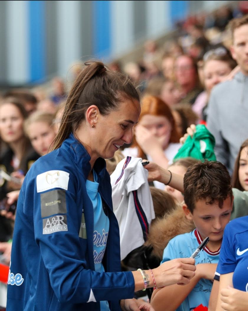 York Press: Jill Scott signing autographs at the match