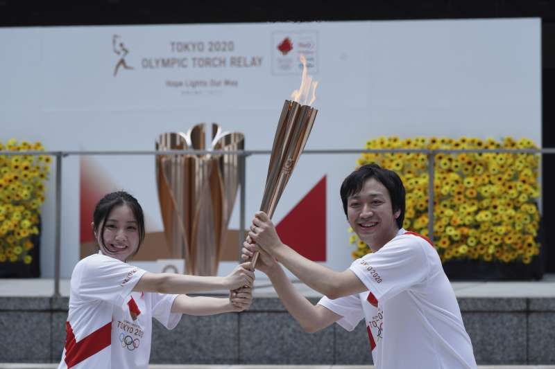 2021年7月23日，東京奧運聖火抵達儀式在東京舉行（AP）