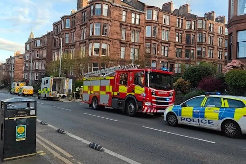 Emergency services at the scene on Friday morning