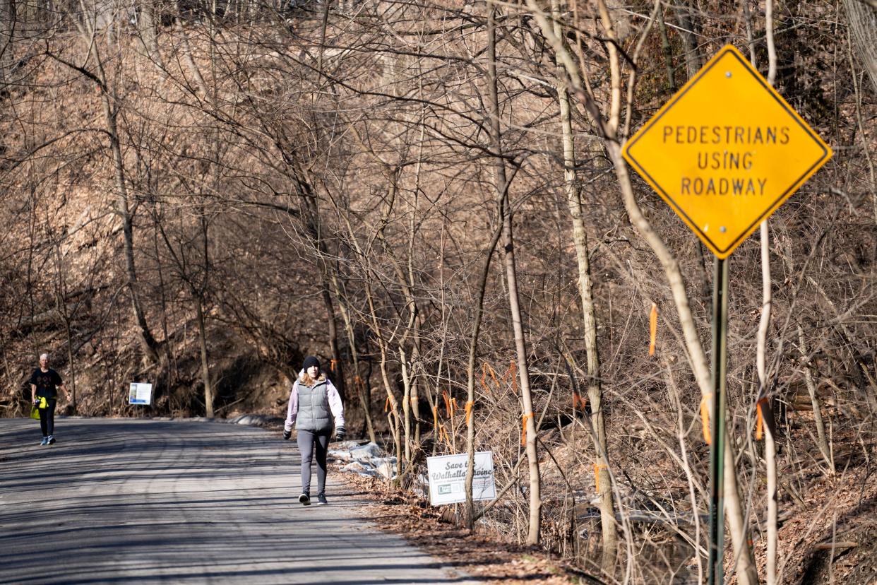 The city is creating a plan to deal with storm water in Walhalla Ravine, including possibly a retaining wall and guardrail along the road between Clinton Heights and Longview avenues, west of Indianola. Some people are opposed to the city's plan and want the city to close part of road; many people walk the road through the ravine.