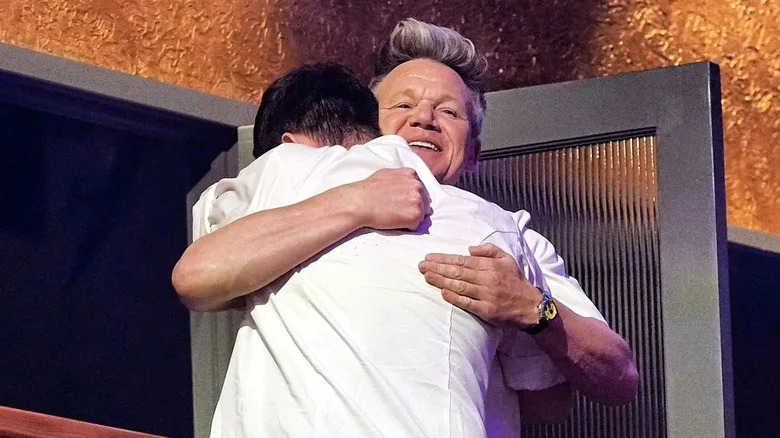 Ryan O'Sullivan hugging Gordon Ramsay