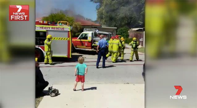 Emergency crews were seen carrying an animal from the home. Source: 7News
