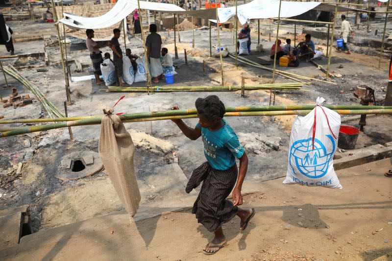 Rohingya refugee camp following massive fire in Cox's Bazar