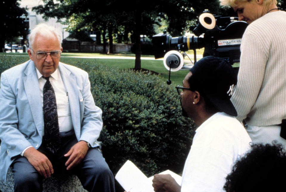 Spike Lee interviewing a man