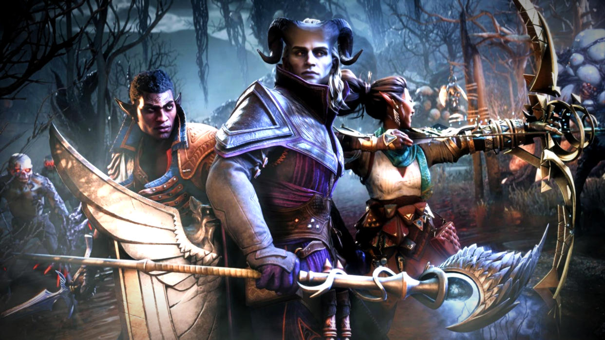  Dragon Age: The Veilguard art showing the RPG's companions grouped together. 