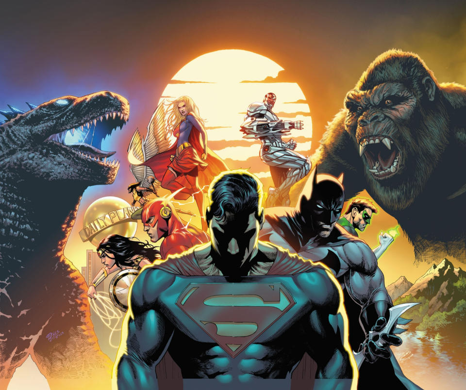 Justice League Vs. Godzilla Vs. Kong art