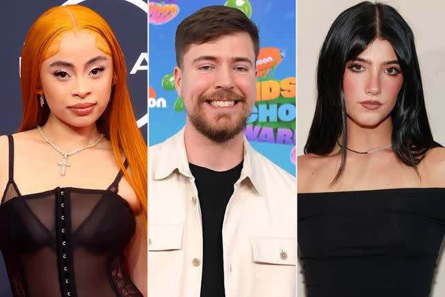 <p>Kayla Oaddams/FilmMagic; Steve Granitz/FilmMagic; Emma McIntyre/Getty </p> Streamy Awards nominees Ice Spice, MrBeast and Charli D'Amelio