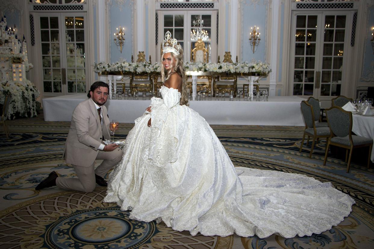 Madeline Burton and her husband Patrick on their wedding day. (Sarah Edwards/Kennedy News)