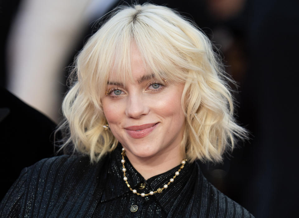 Billie Eilish attend the "No Time To Die" World Premiere at Royal Albert Hall on September 28, 2021