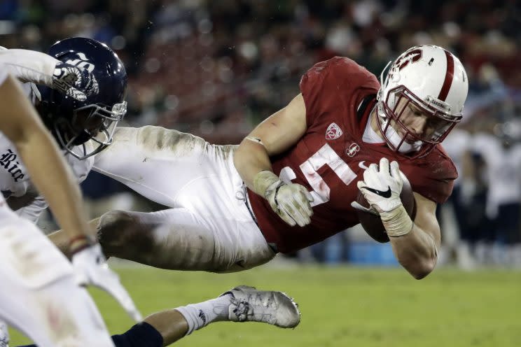 Christian McCaffrey rushed for 1,603 yards and 13 touchdowns last season. (AP)