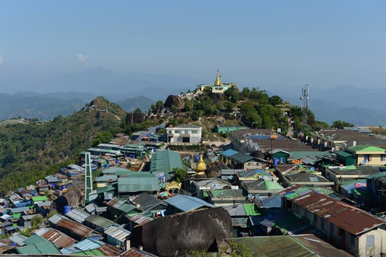 A maze of shops openly selling everything from pieces of ivory and tiger's teeth to vials of bear oil sits behind Myanmar's famed "Golden Rock"