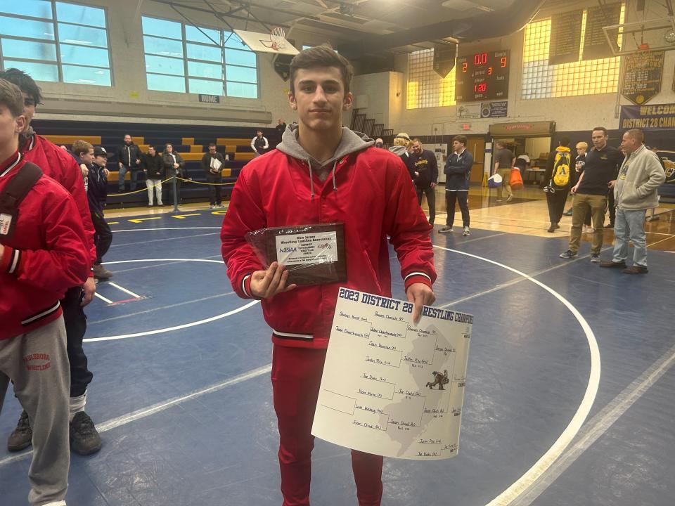 Paulsboro's Roman Onorato earned the Outstanding Wrestler award at District 28.