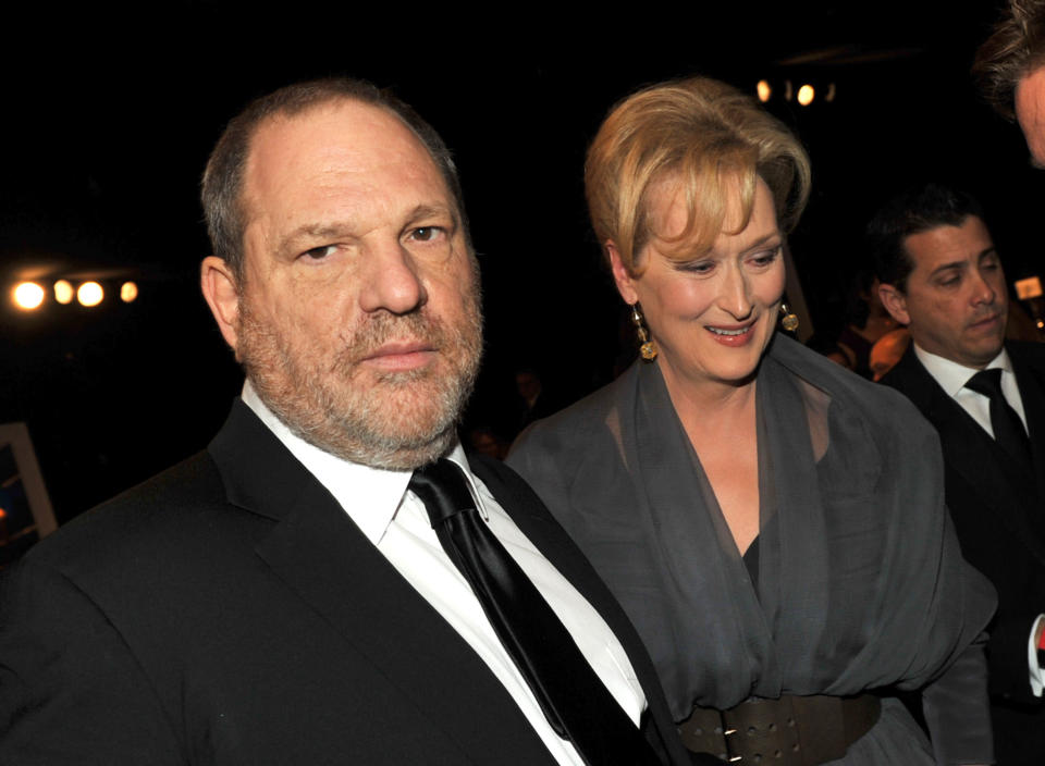 Harvey Weinstein and Meryl Streep attend the 18th Annual Screen Actors Guild awards in 2012. (Photo: Getty Images)