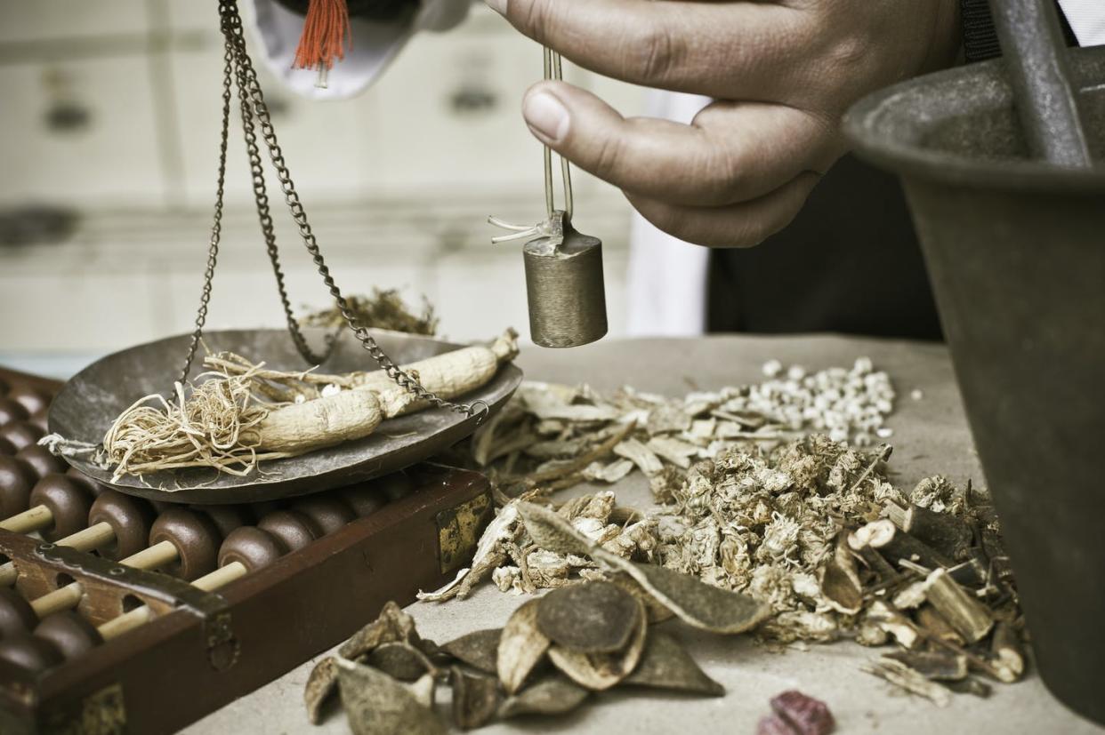 <span class="caption">Poisons have been used in traditional Chinese medicine for over two millennia.</span> <span class="attribution"><a class="link " href="https://www.gettyimages.com/detail/photo/chinese-herbal-medicine-royalty-free-image/157691909" rel="nofollow noopener" target="_blank" data-ylk="slk:4X-image/E+ via Getty Images;elm:context_link;itc:0;sec:content-canvas">4X-image/E+ via Getty Images</a></span>