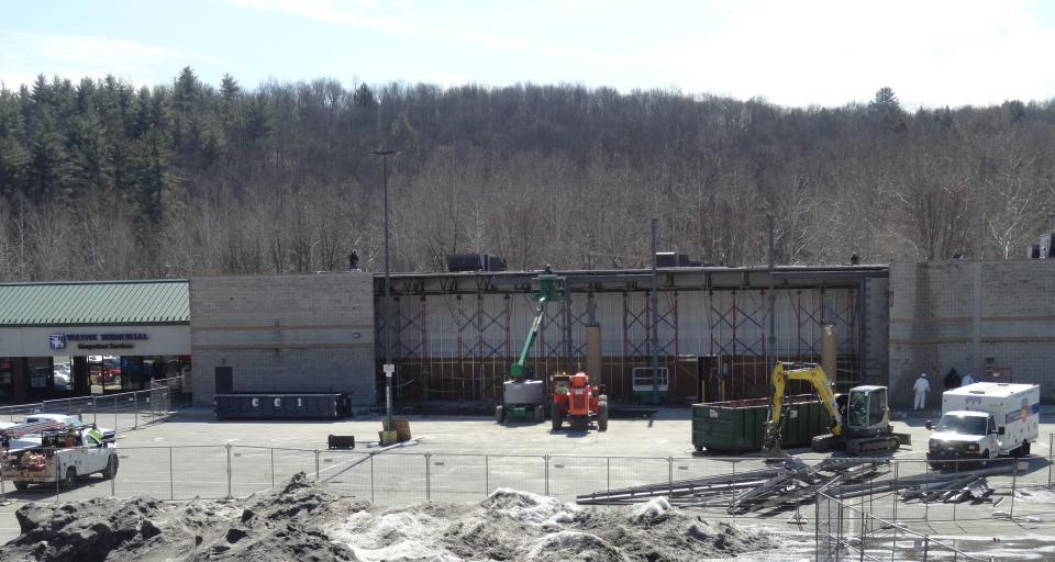 Construction is underway at the former Kmart store site at the Route 6 Mall in Texas Township, outside Honesdale. Sun Industrial project superintendent Chavez Brown said that the retailer T.J. Maxx will be opening in the left, one-third portion. Their work is expected to be done around late May or early June 2023 he said, on March 22.