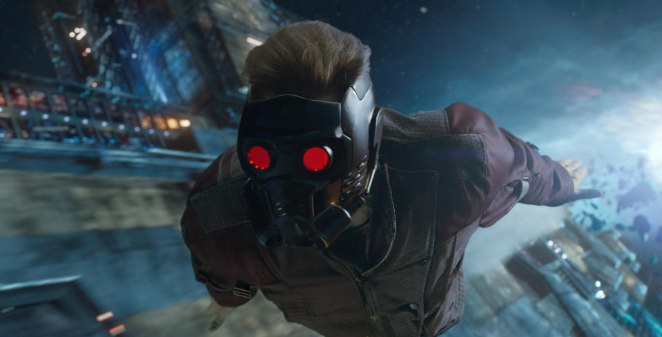 A Star-Lord mask from ‘Guardians of the Galaxy’ is also up for auction (credit: Marvel Studios)