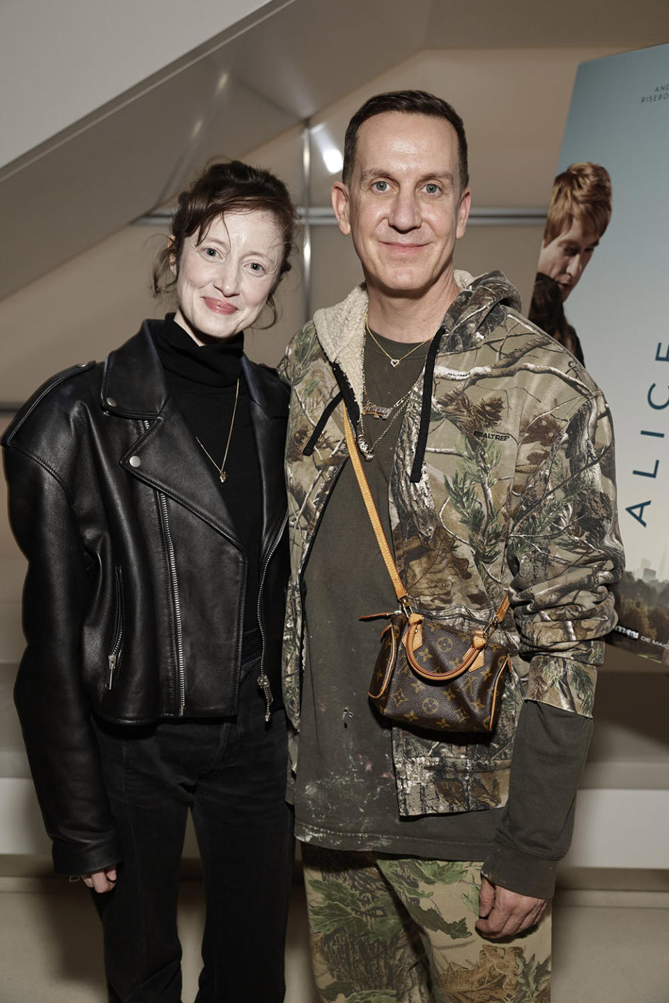 Actor/EP Andrea Riseborough and Jeremy Scott attend a PBS' Masterpiece - Alice & Jack Special Screening on Mon Feb 12, 2024 in Los Angeles.