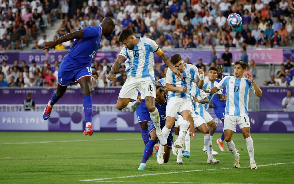 Jean-Philippe Mateta of France scores