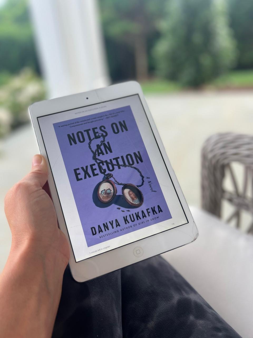 The cover of "Notes on an Execution" on a kindle.