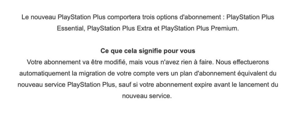 Que devient mon abonnement PlayStation en juin ?  // Source : Capture d’écran