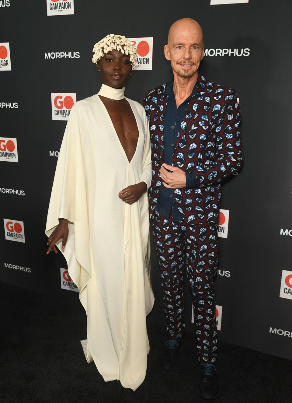 Lupita Nyong'o and Scott Fifer attend the GO Campaign's Annual Gala 2023 at Citizen News Hollywood on October 21, 2023 in Los Angeles, California.