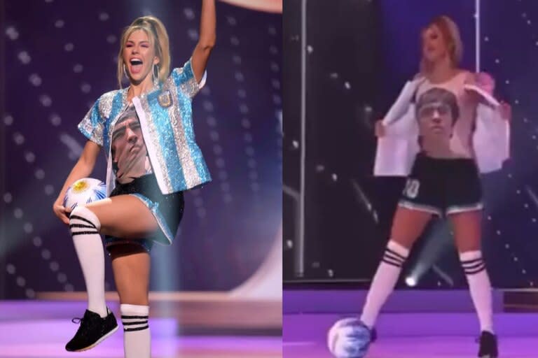 El homenaje de la miss argentina a Diego Maradona durante el certamen que convoca a las mujeres más lindas del mundo