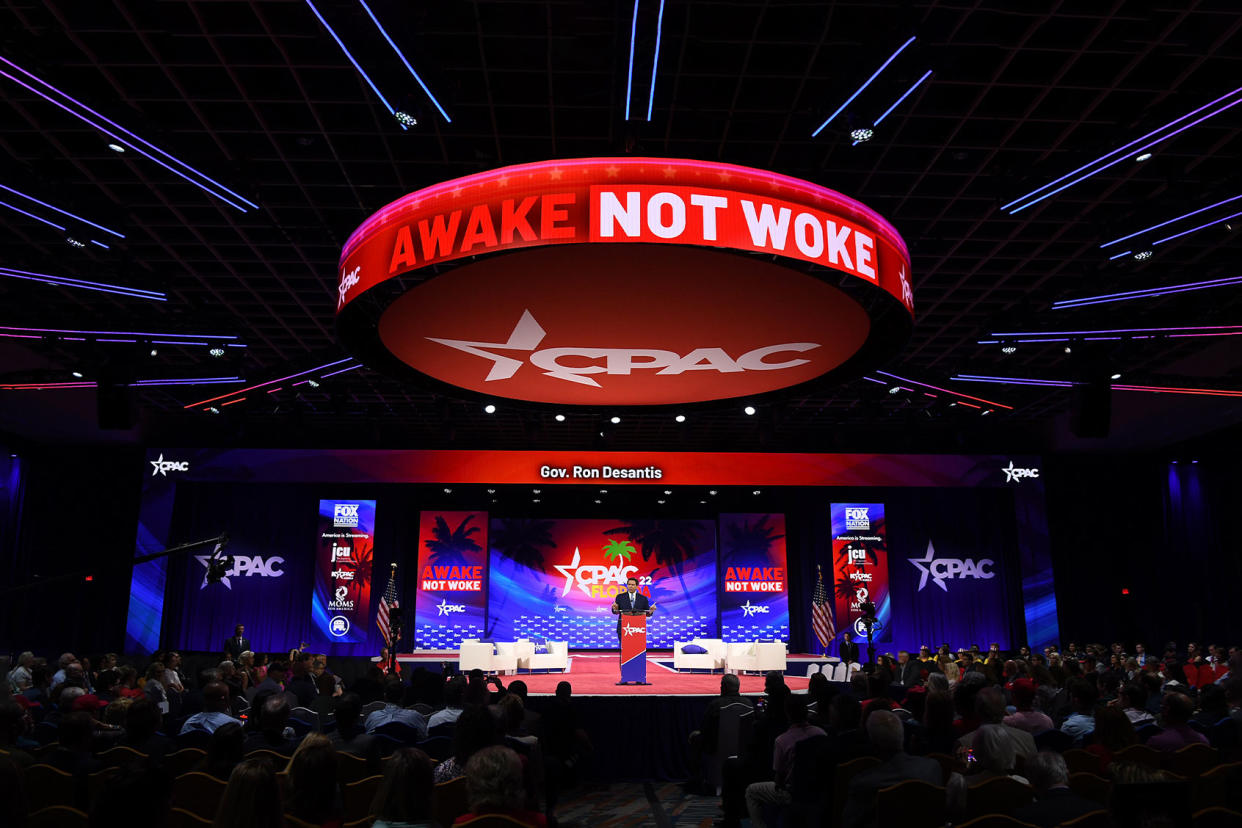 Ron DeSantis; CPACPaul Hennessy/SOPA Images/LightRocket via Getty Images