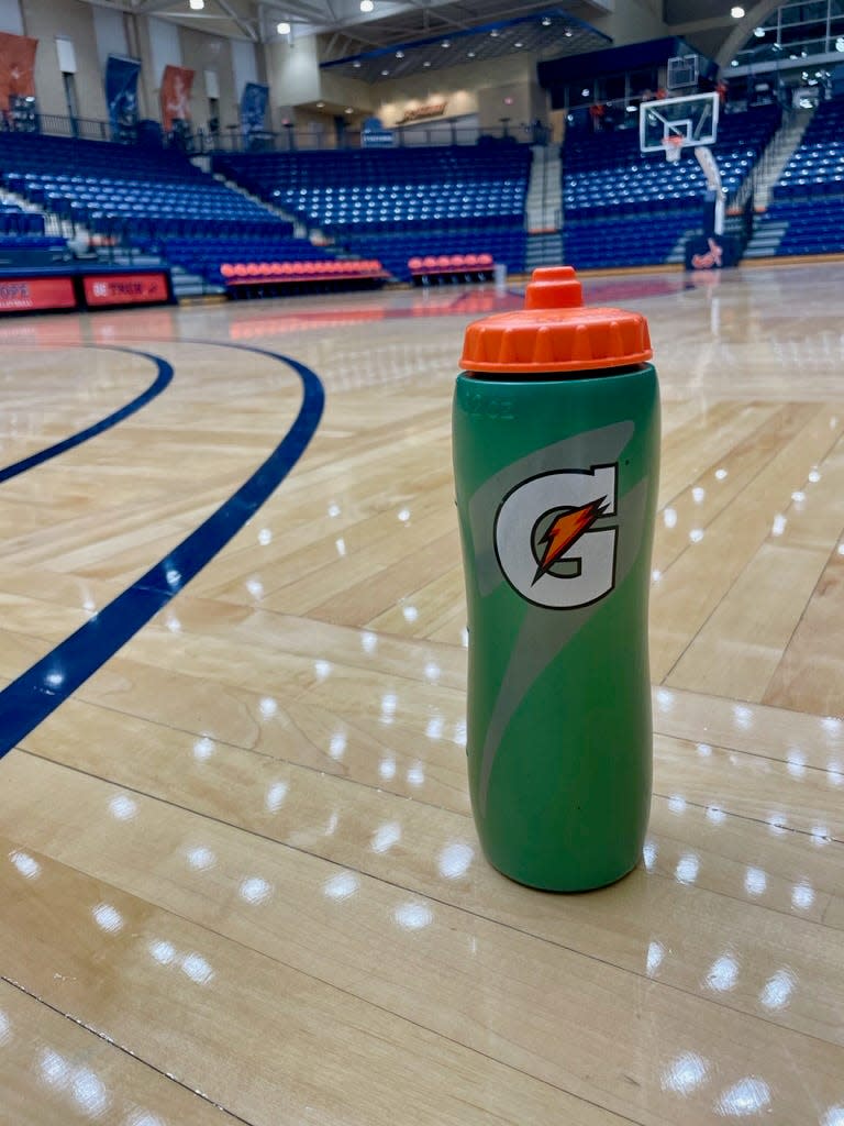 The Hope College women's basketball team purchases reusable water bottles for practice and workouts.