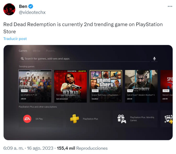 Red Dead Redemption es de lo más popular en PlayStation Store