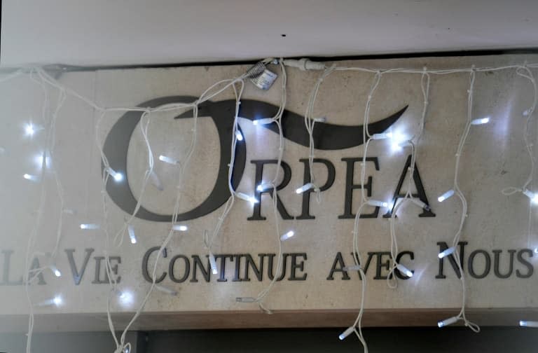 Le logo d'Orpea sur le fronton de la résidence Ehpad 