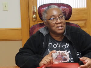 LaTonya Boyd, a community advocate, lost her daughter Tyesha to gun violence in 2009. (Rachel Mipro/Kansas Reflector)