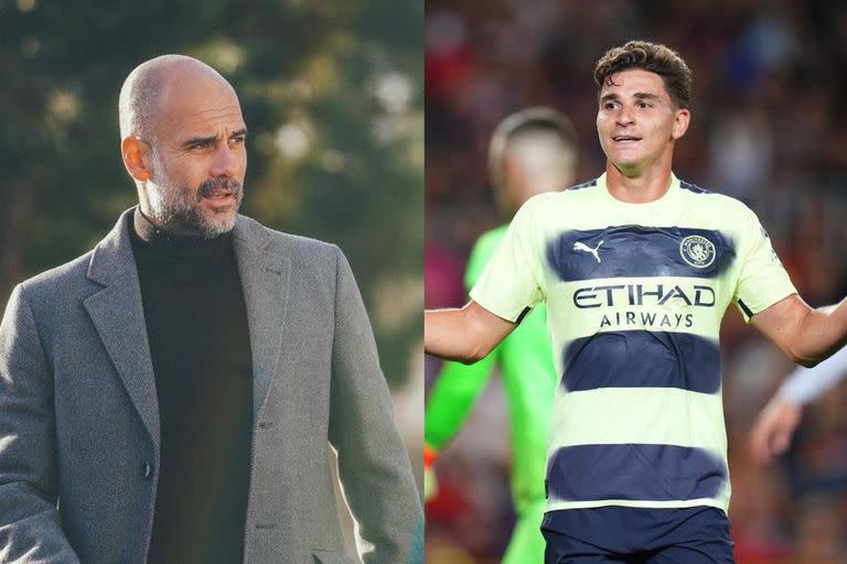 Pep Guardiola no se cansa de elogiar a Julián Álvarez, quien parece adaptado a Manchester City