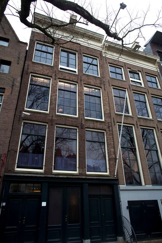 View of the exterior of the house where Anne Frank lived in Amsterdam. (Reuters)