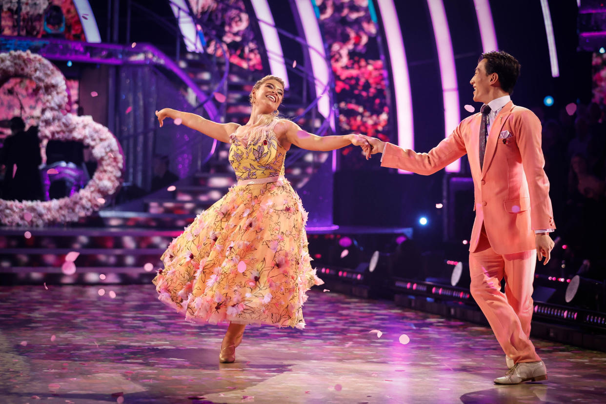 Molly Rainford and Carlos Gu will be hoping to avoid the Strictly Come Dancing dance off. (BBC)