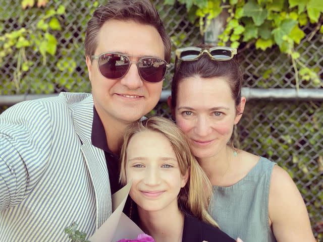 <p>Chris Hayes Instagram</p> Chris Hayes and Kate shaw with their daughter.