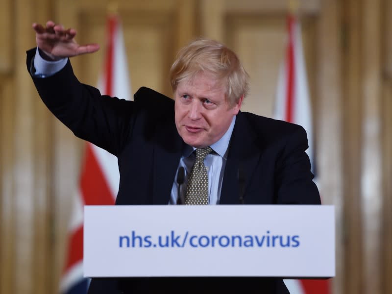 FOTO DE ARCHIVO: El primer ministro británico Boris Johnson asiste a una conferencia de prensa sobre la situación actual del coronavirus. Londres, Reino Unido.