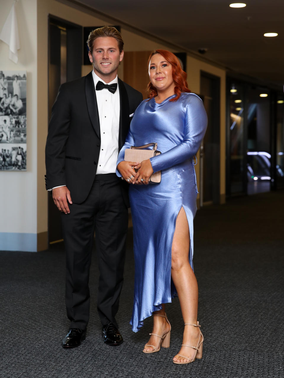 Caleb and Chloe Daniel during the 2020 Brownlow Medal Count at Adelaide Oval on October 18, 2020 in Adelaide, Australia. 