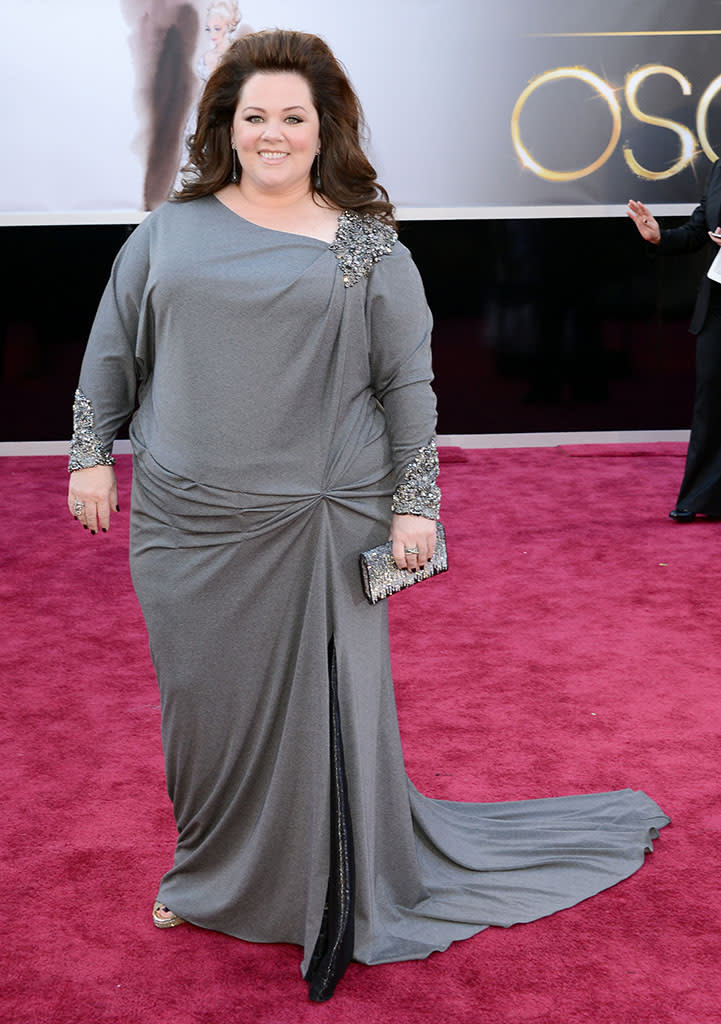 Melissa McCarthy arrives at the Oscars in Hollywood, California, on February 24, 2013.