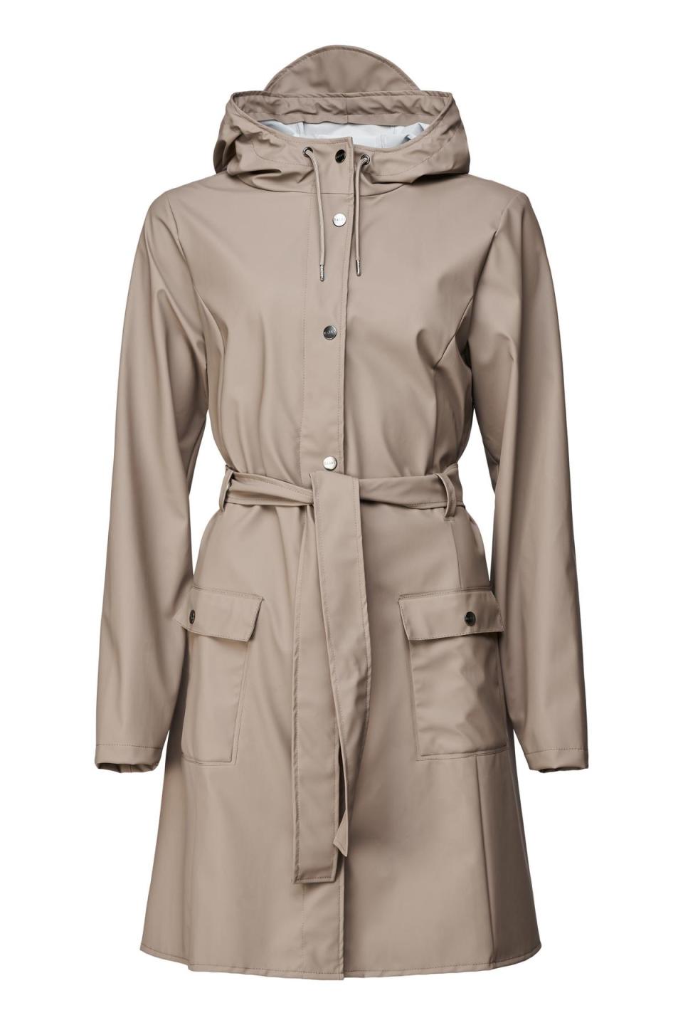 Curve Jacket 女版繫帶防水外套 NT$4,480 Rains。（藍鐘提供）
