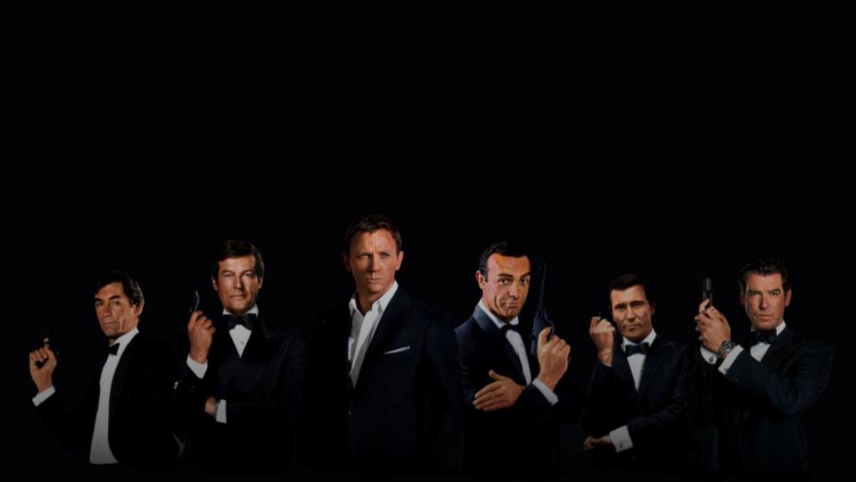 James Bond actors standing side by side