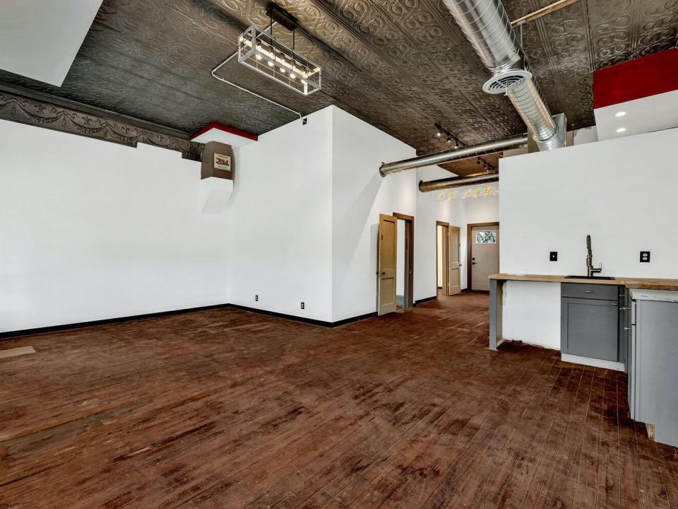 The hardwood flooring is original to the building, the listing agent said.