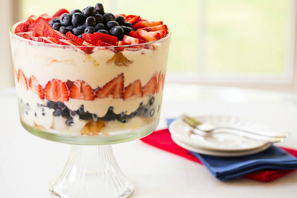 <strong>Get the <a href="http://www.browneyedbaker.com/red-white-blue-berry-trifle/" target="_blank">Red, White And Blue Berry Trifle recipe</a> from Brown Eyed Baker</strong>