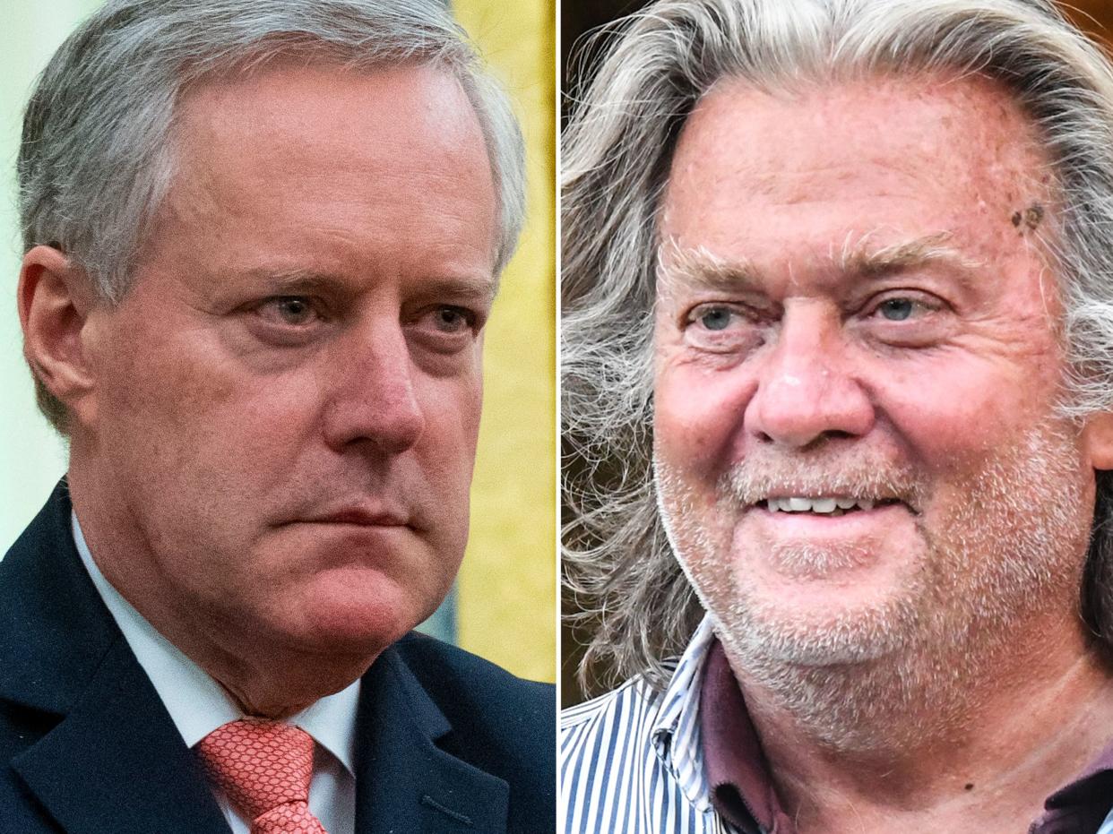 Mark Meadows (left) and Steve Bannon