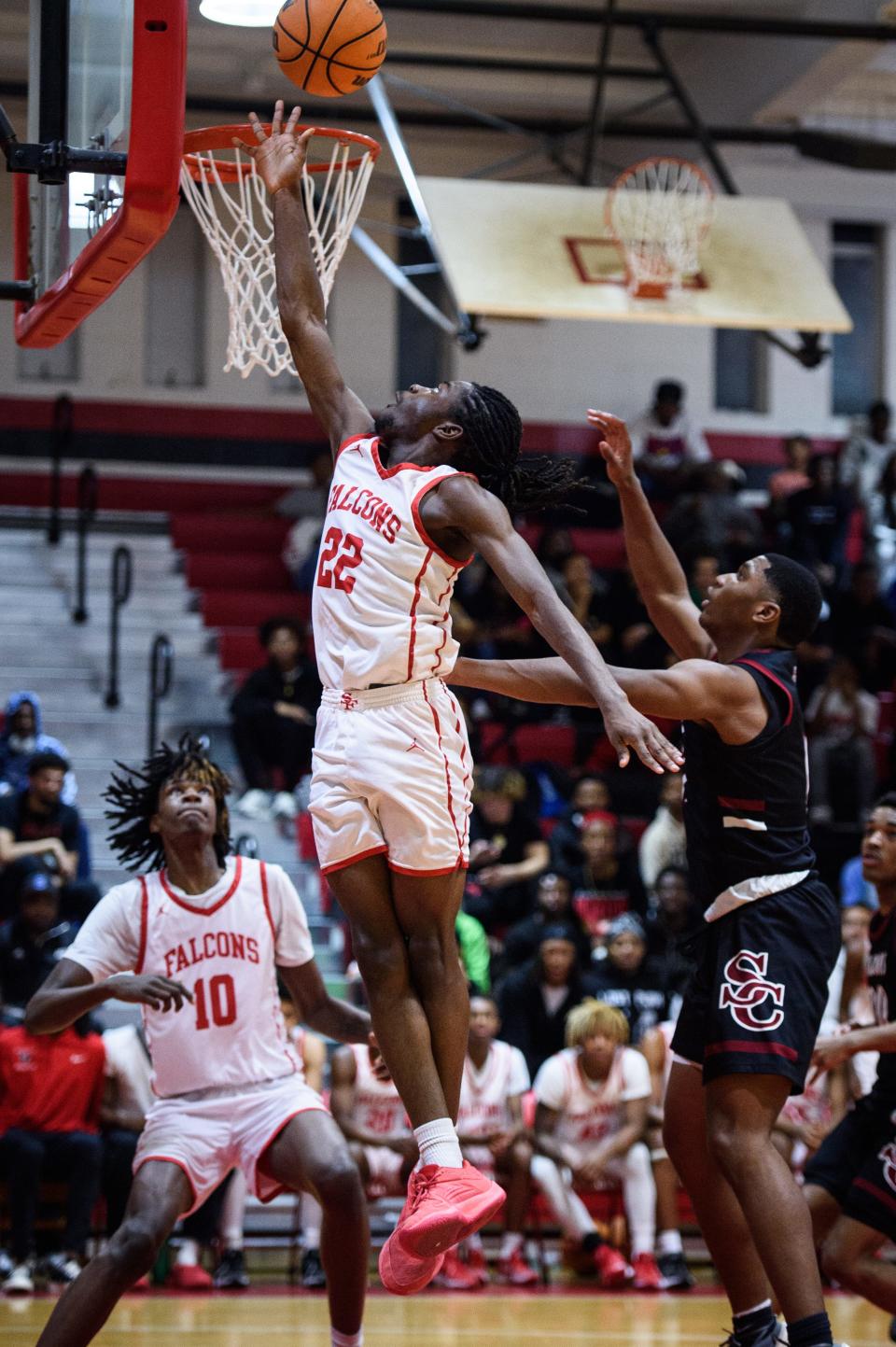 Seventy-First’s Mylon Campbell puts up a shot during the third quarter against on Tuesday, March 5, 2024, at Seventy-First High School.