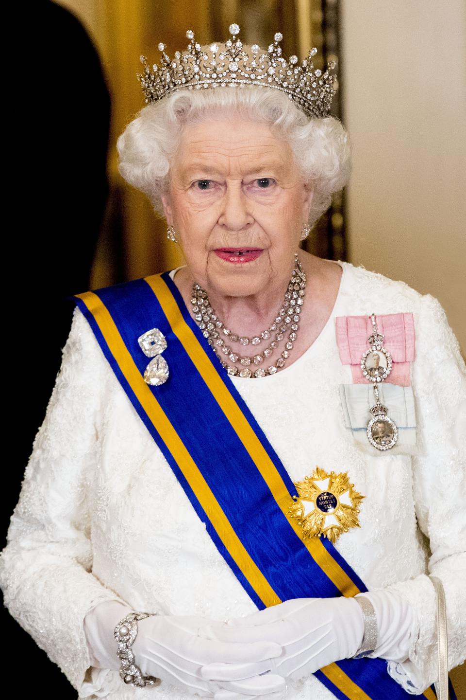 2018: Queen Elizabeth II during the state banquet in Buckingham Palace on October 23, 2018, in London, United Kingdom.