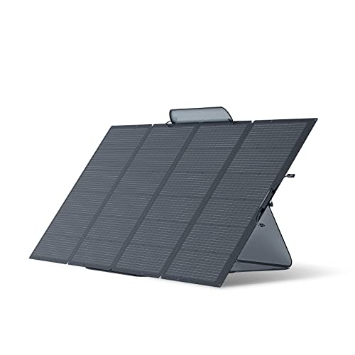 EF ECOFLOW 400W Portable Solar Panel, Foldable & Durable, Complete with an Adjustable Kickstand…