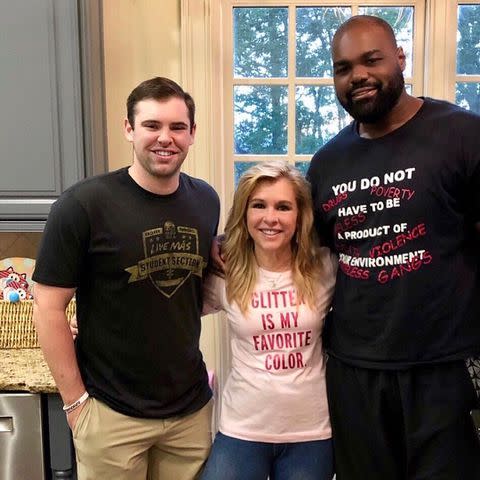 <p>Leigh Anne Tuohy/ Instagram</p> From left: Sean Tuohy Jr., Leigh Anne Tuohy, and Michael Oher